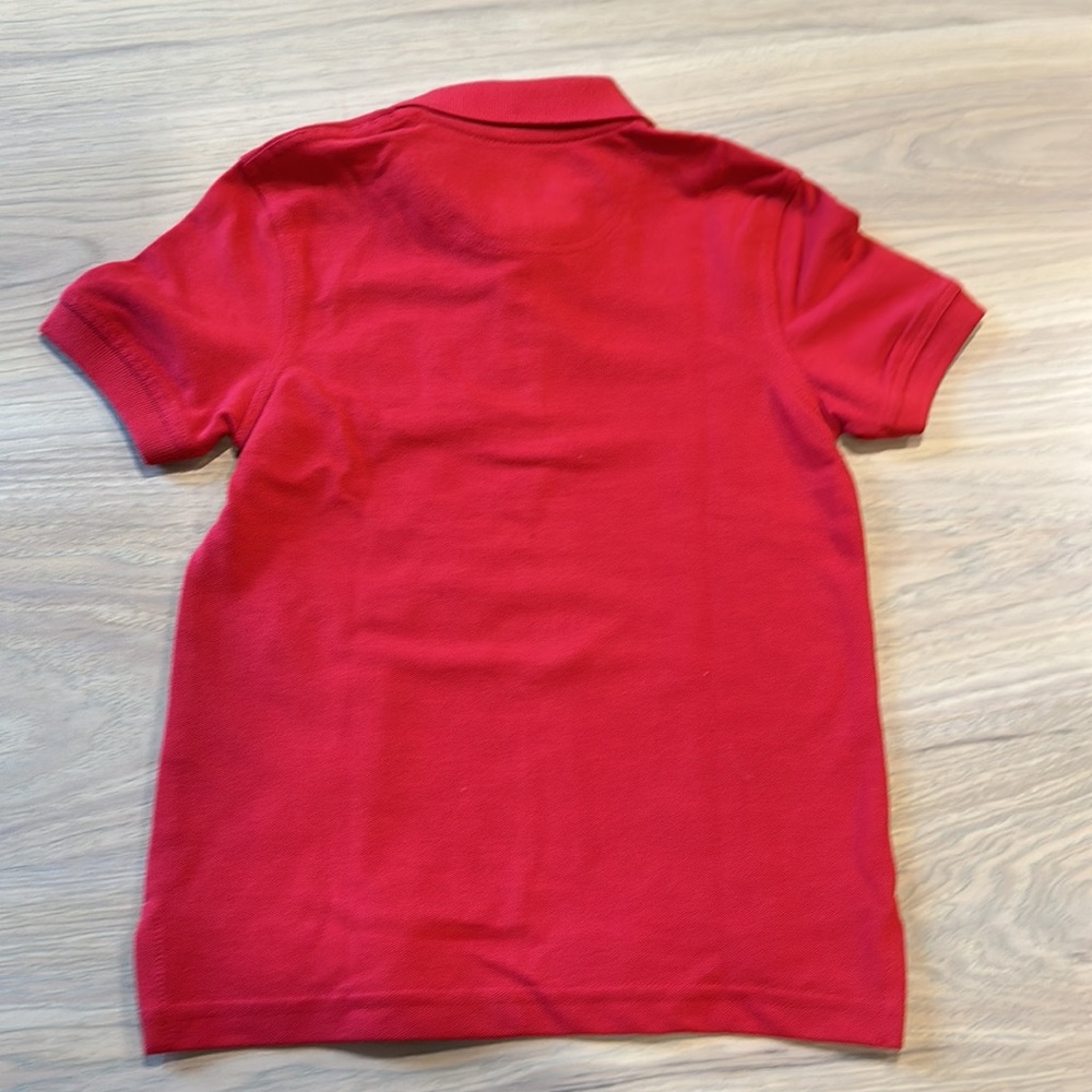 Kids Red Polo Shirt with Embroidered Logo - Picture 3 of 4